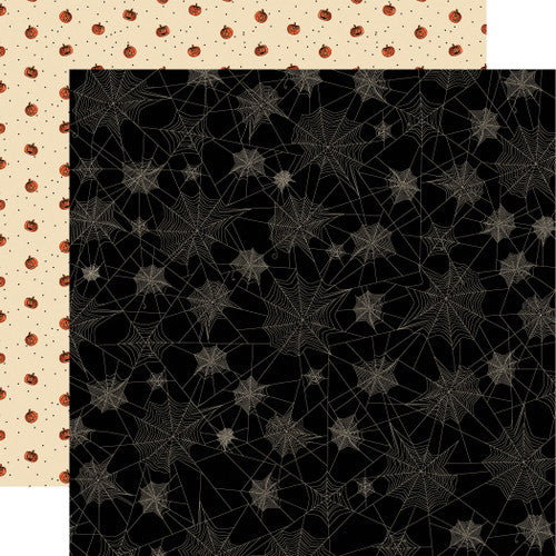 Carta Bella Hocus Pocus SPINNING WEBS 12"x12" Scrapbook Paper