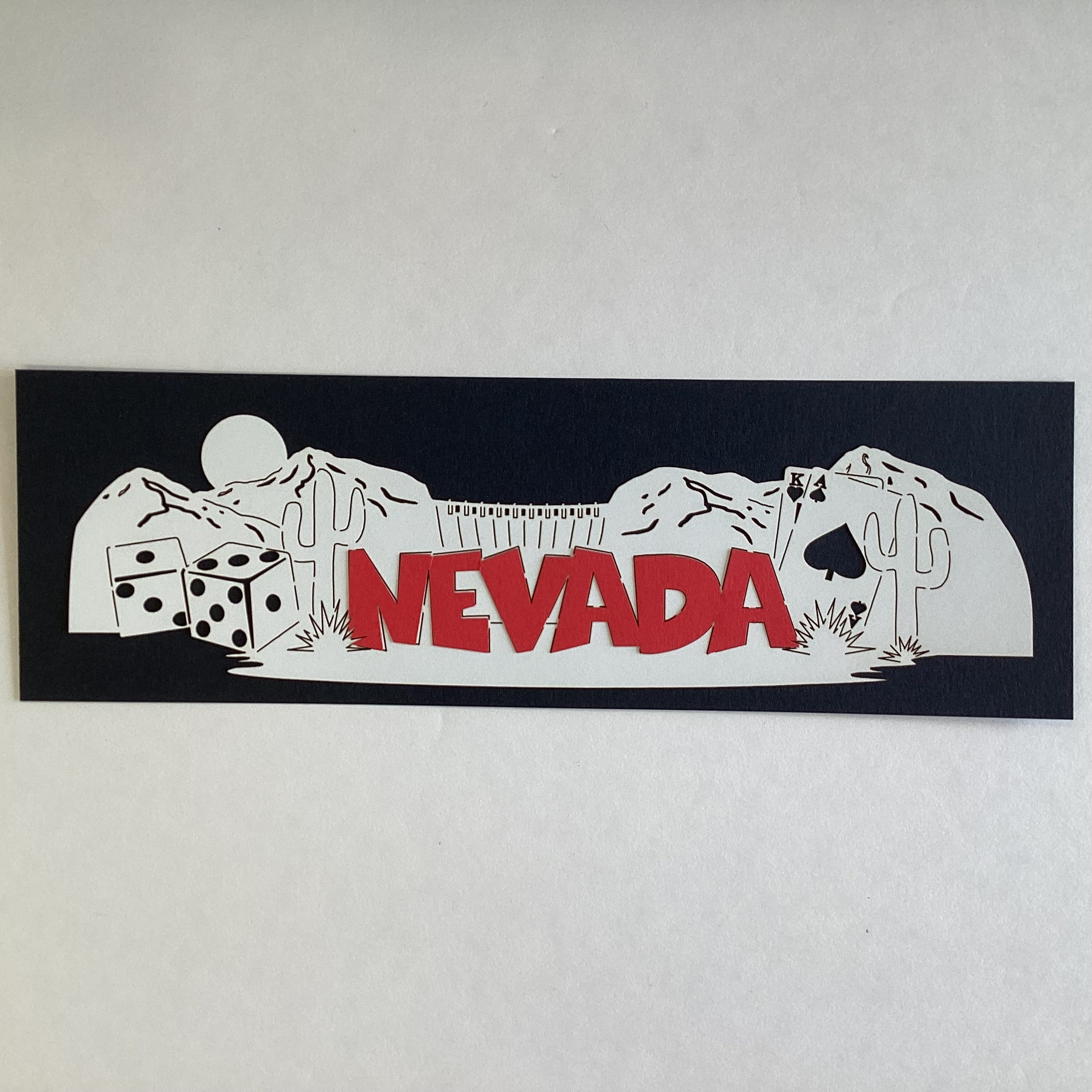 NEVADA Word & Background Title Travel Laser Cuts 3"X 9" 1pc