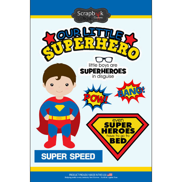Superhero SUPER KID 12”X12” Scrapbook Kit 9pc