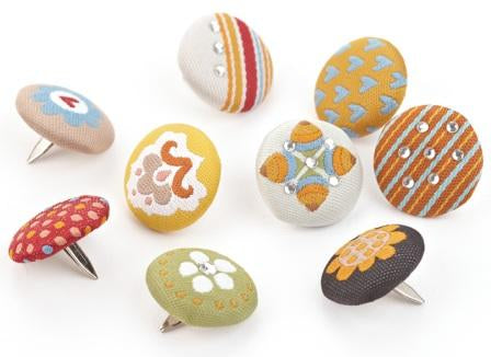 Basic Grey STITCHED BRADS Fabric 9pc