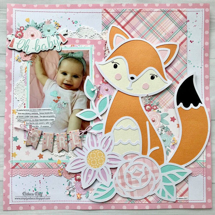 Echo Park HELLO BABY GIRL 12"X12" Scrapbook Collection Kit