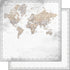 Scrapbook Customs WORLD MAP WATERCOLOR 12”X12” Scrapbook Paper