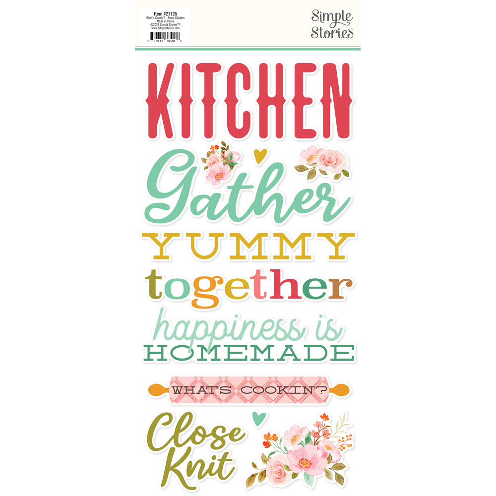 Simple Stories WHAT’S COOKIN’ Foam Stickers 52pc