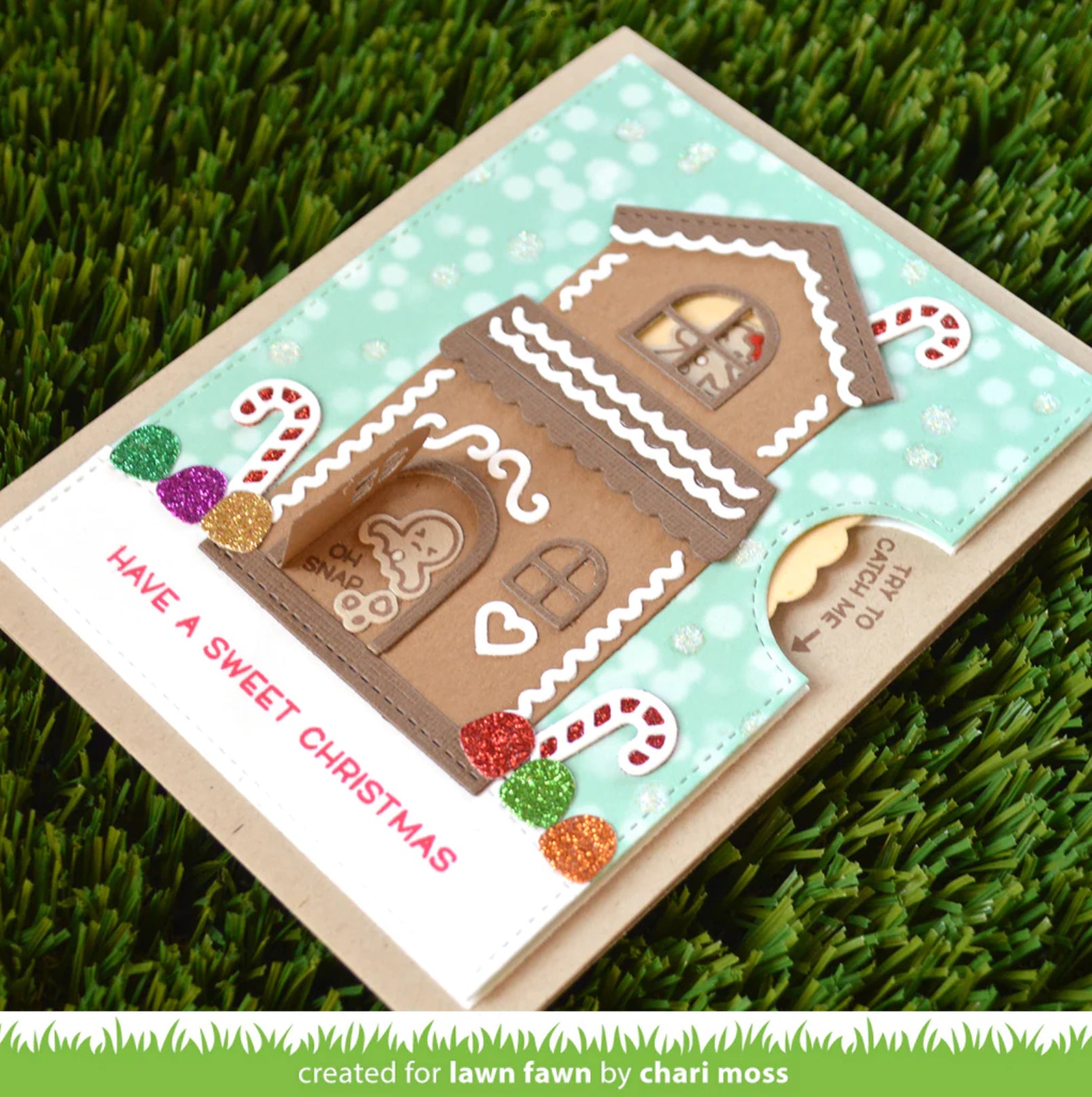 Lawn Fawn Cuts BUILD A HOUSE GINGERBREAD ADD ON Custom Craft Dies