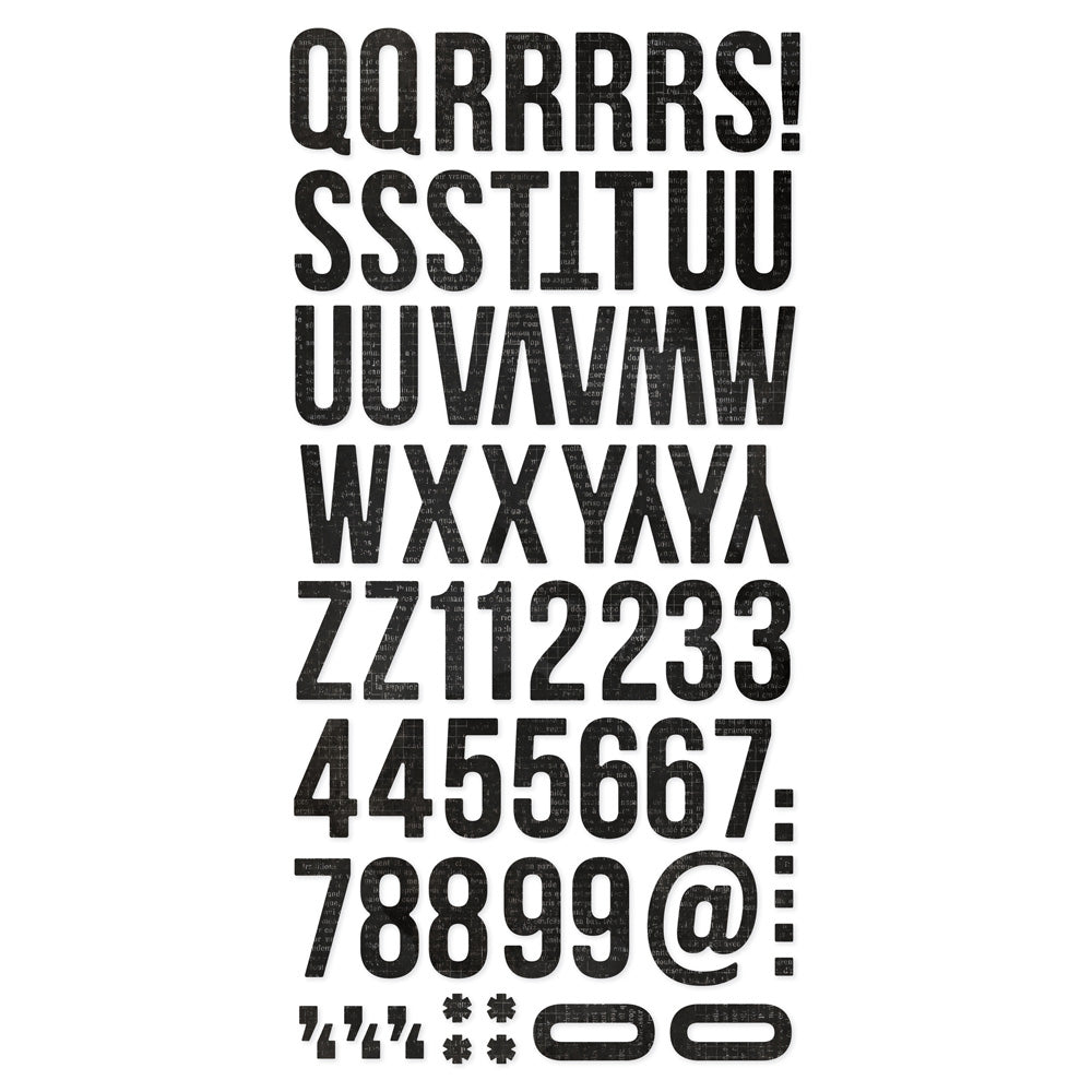 Simple Stories Essentials FOAM ALPHAS VINTAGE BLACK Letter Stickers