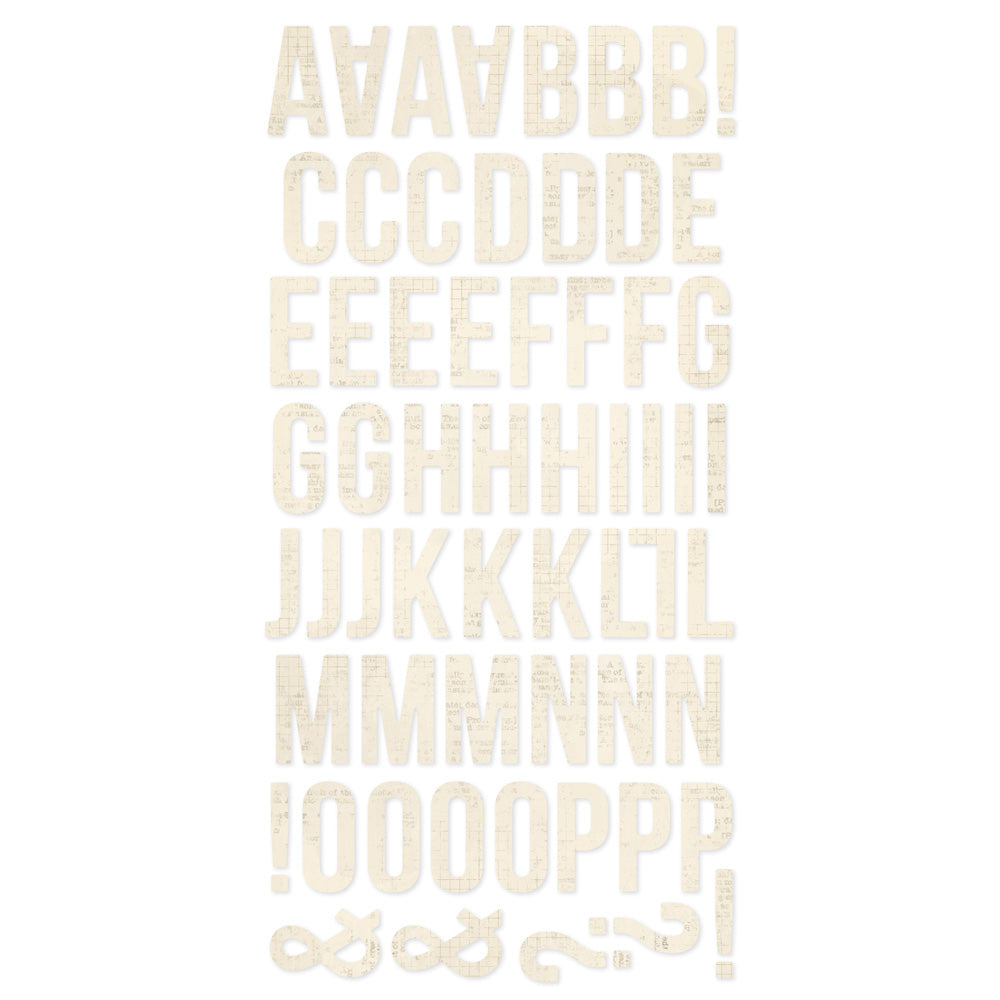 Simple Stories Essentials FOAM ALPHAS VINTAGE CREAM Letter Stickers