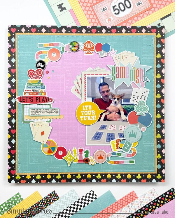 Simple Stories GAME NIGHT 12”X12” Scrapbook Paper