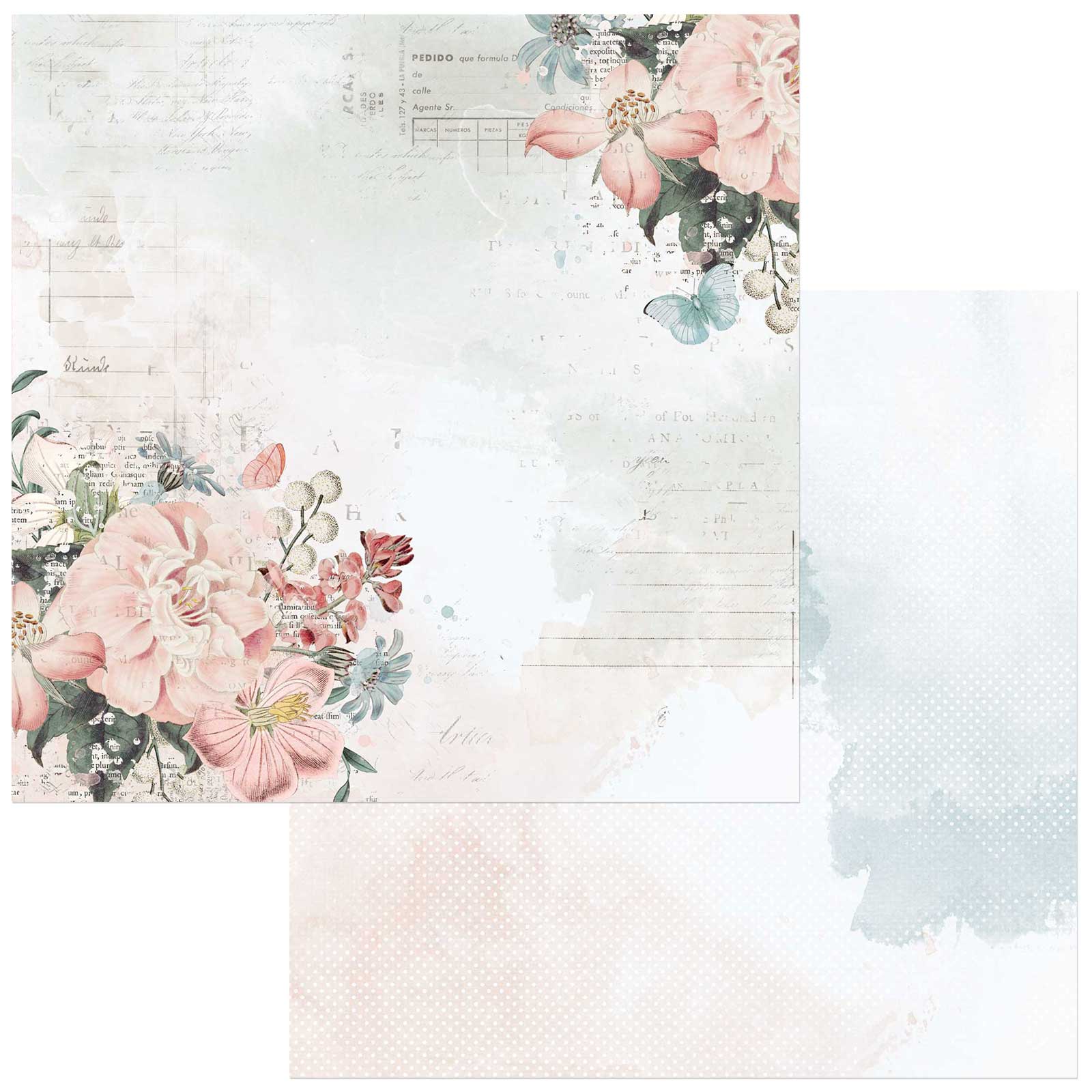 49 and Market Vintage Artistry Tranquility SWEET NOTHINGS 12"X12" Scrapbook Paper