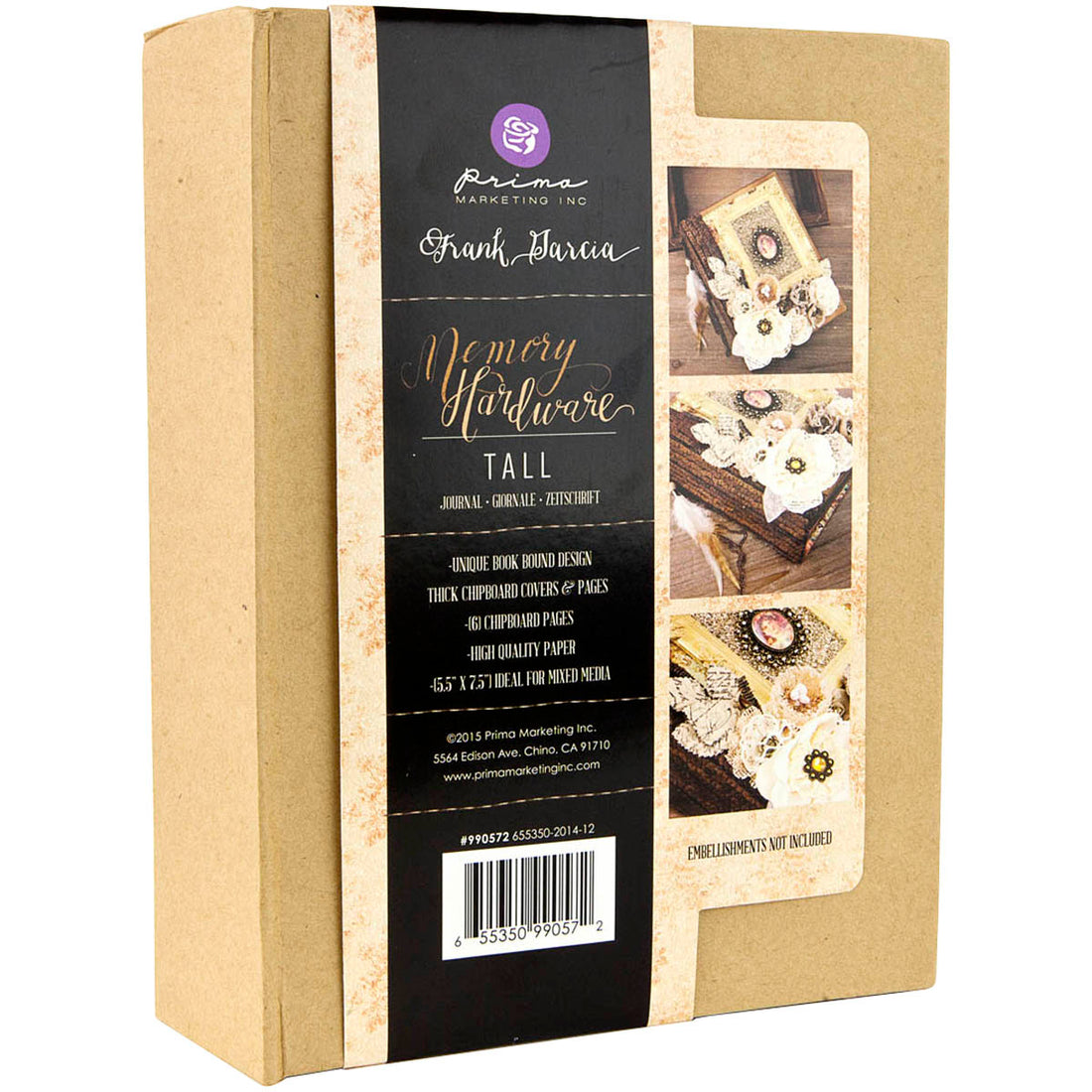 Prima Memory Hardware TALL Chipboard Journal