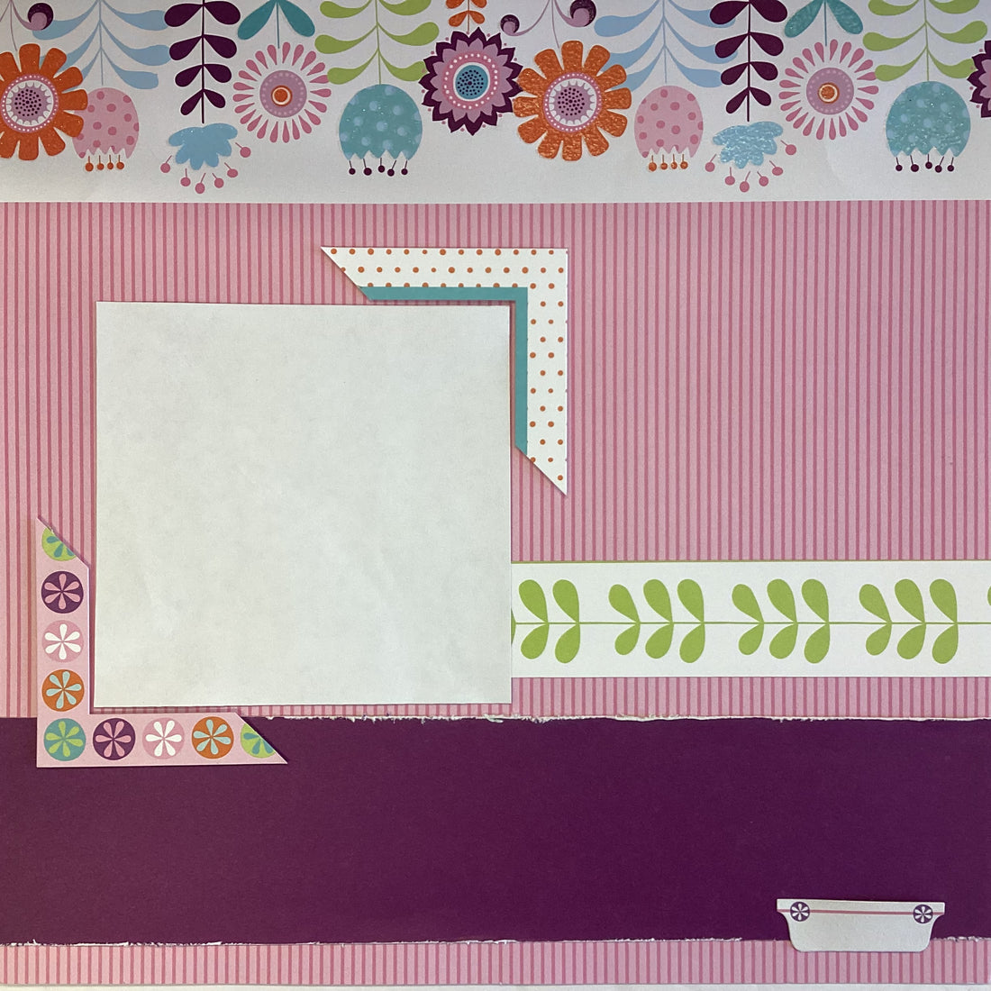 Premade EASTER FLOWERS 12"x12" (3) Scrapbook Pages