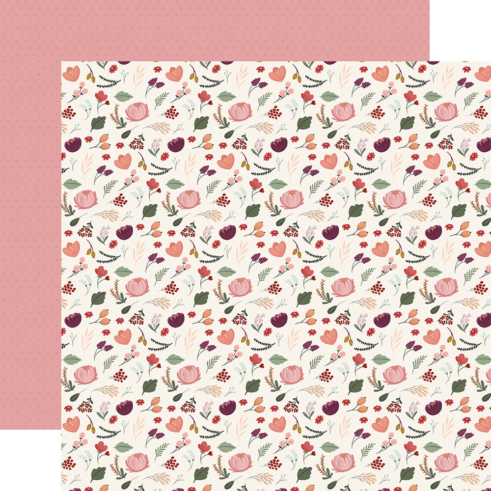 Carta Bella Wine FEELING FINE FLORAL 12"X12" Scrapbook Paper
