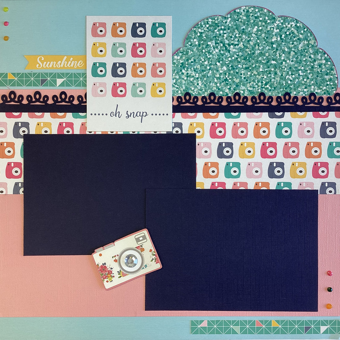 Premade OH SNAP 12"x12" Scrapbook Page