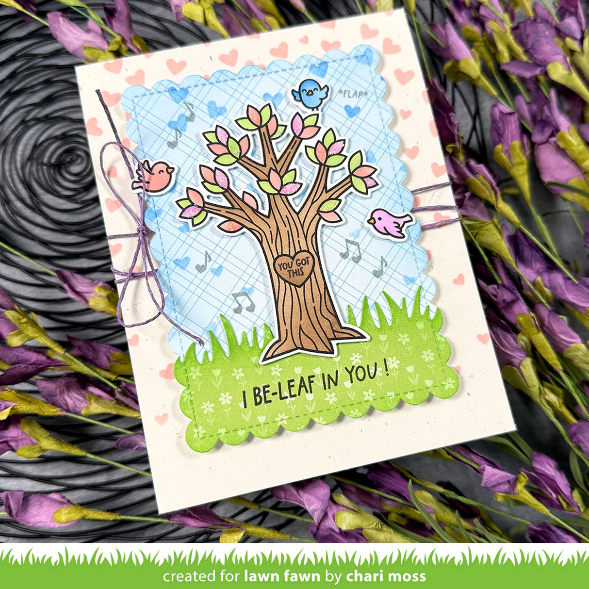 Lawn Fawn HEART TREE Stamp & Die Set
