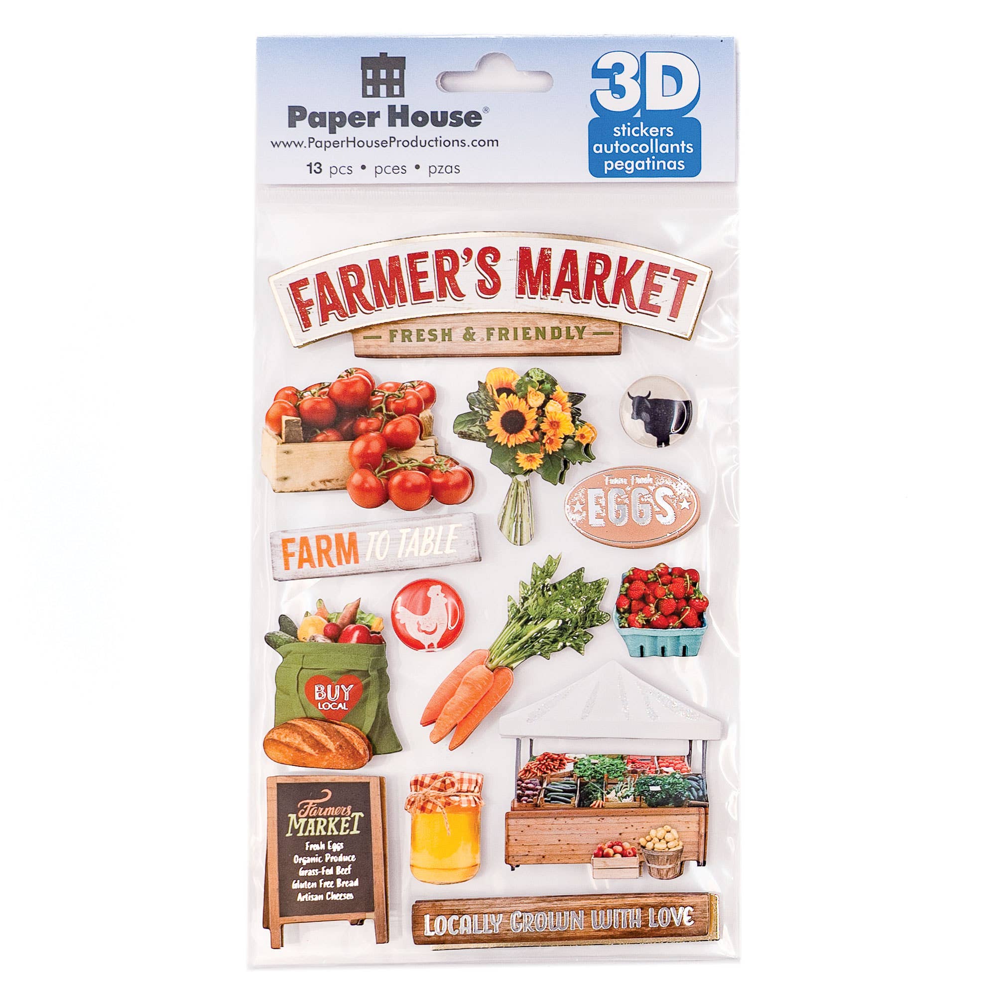 Paper House FARMERS MARKET 3D Scrapbook Sticker