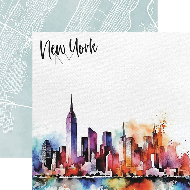 Paper House NEW YORK SKYLINE 12"X12" Scrapbook Paper