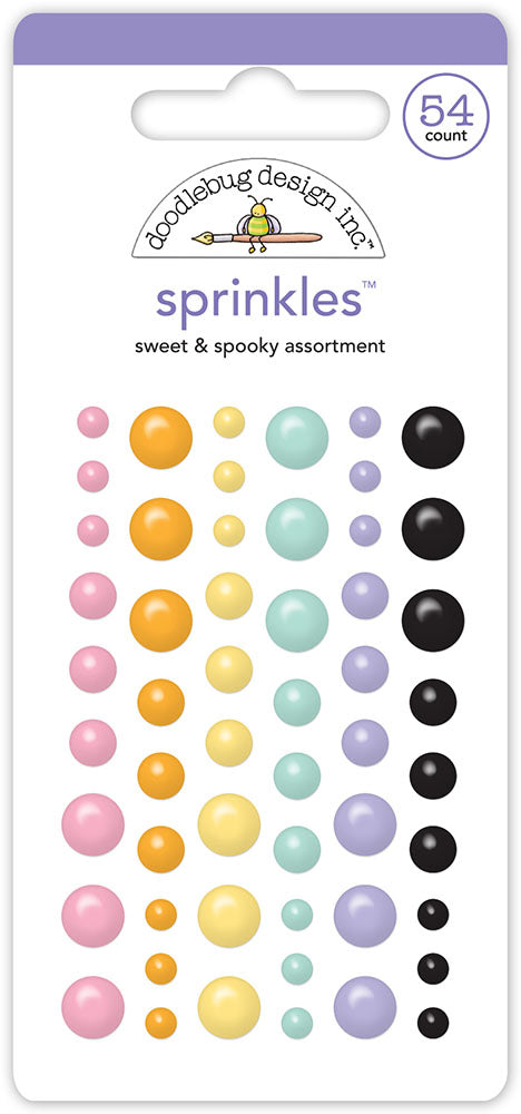 Doodlebug SWEET & SPOOKY SPRINKLES Assortment Enamel Dot Stickers 54pc
