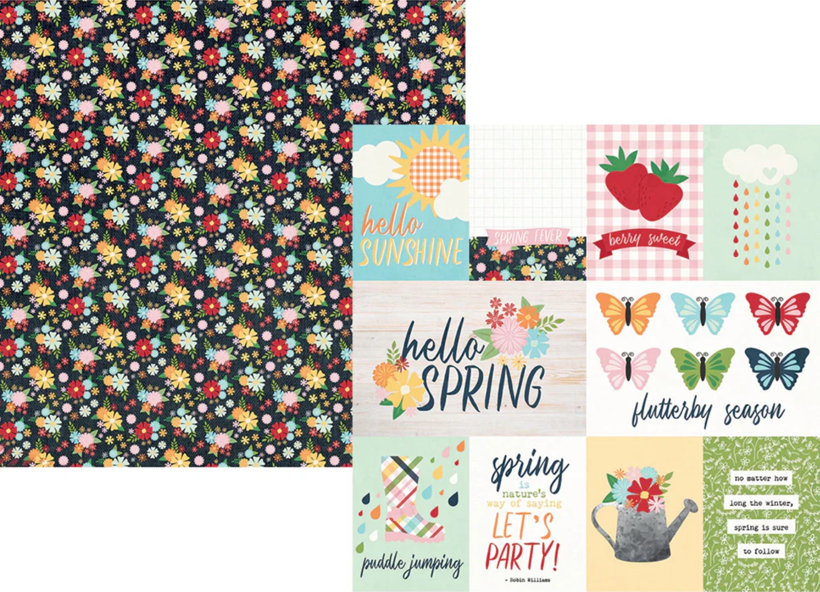 Simple Stories SPRINGTIME 12”X12” Scrapbook Paper Kit 7pc