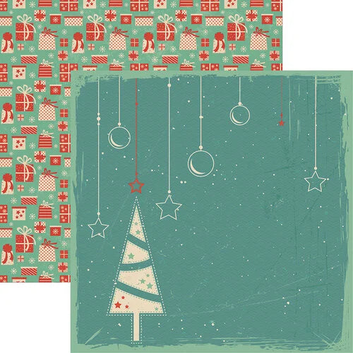 Reminisce Vintage Christmas CHRISTMAS TREE TOO 12"X12" Scrapbook Paper