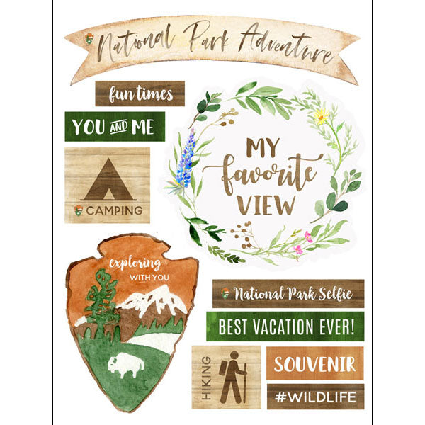 National Park YOSEMITE Stickers 18pc Scrapbook Customs