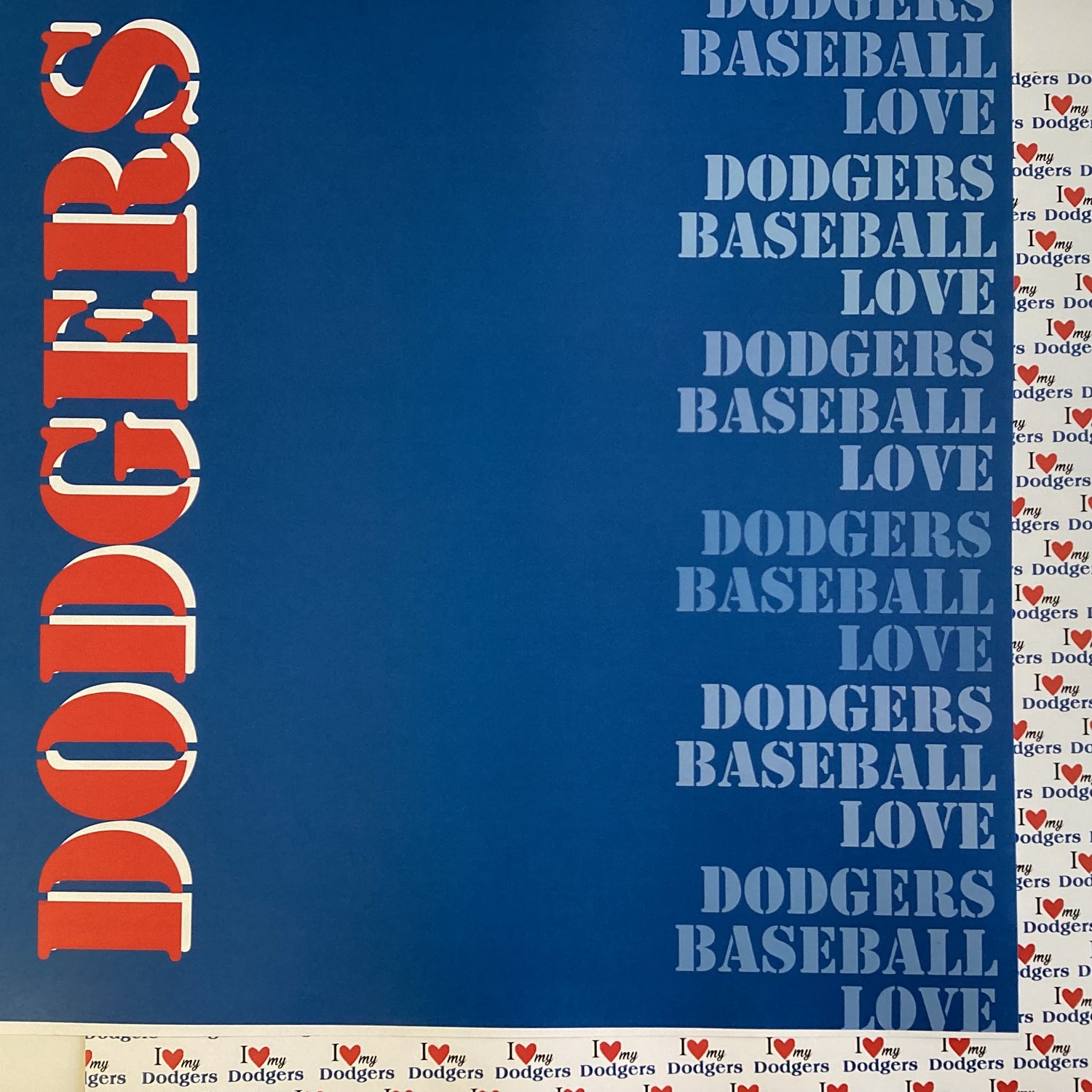 Scrapbooksrus DODGERS BASEBALL 12"X12" Scrapbook Paper Kit 12 Sheets