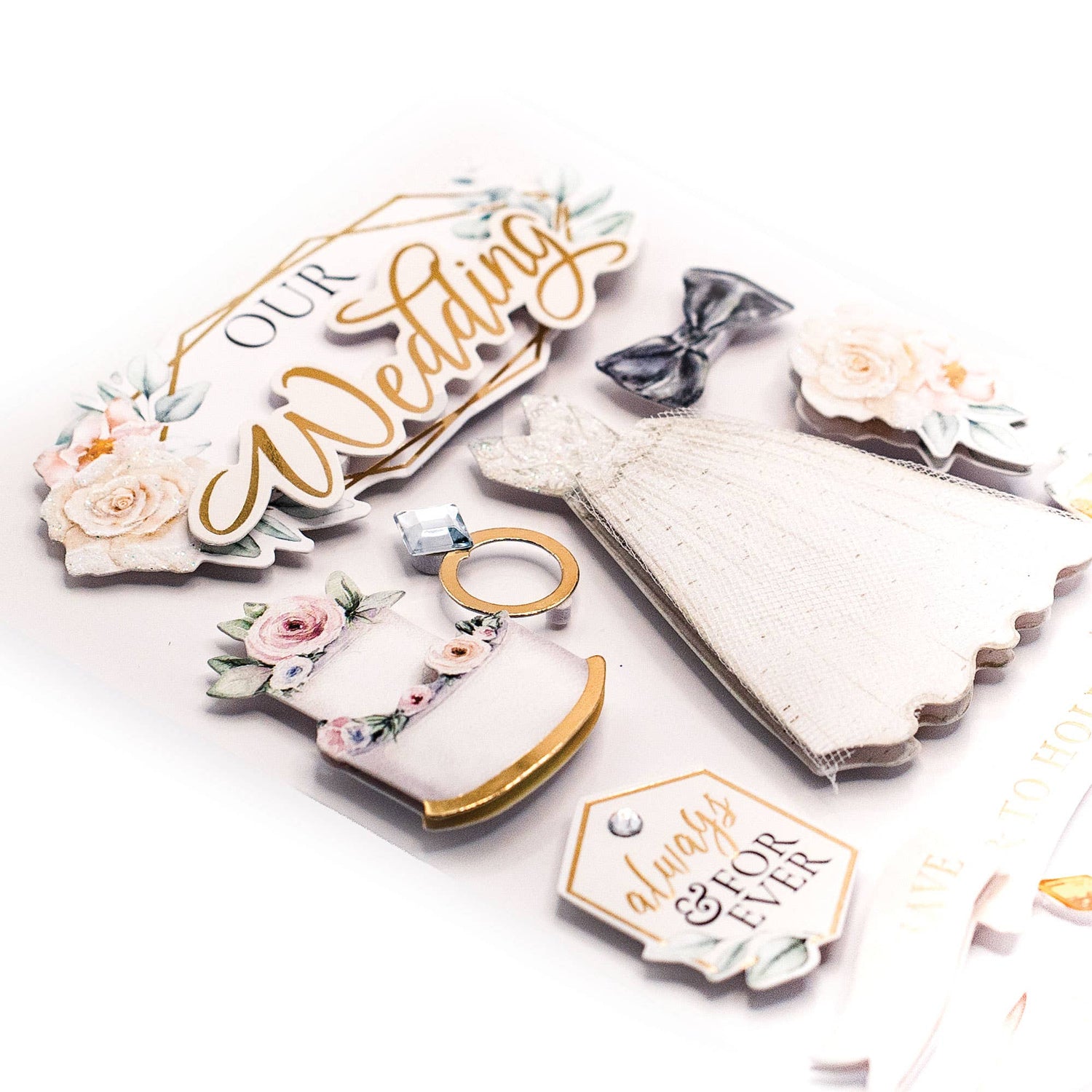 Paper House OUR WEDDING 3D Stickers 12pc