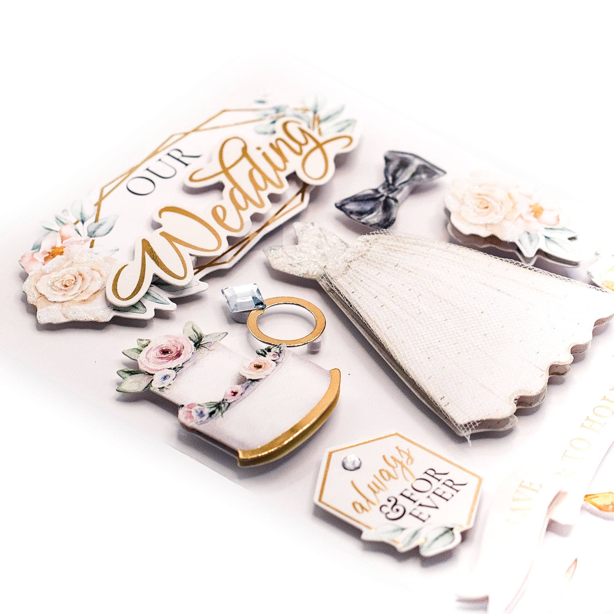 Paper House OUR WEDDING 3D Stickers 12pc
