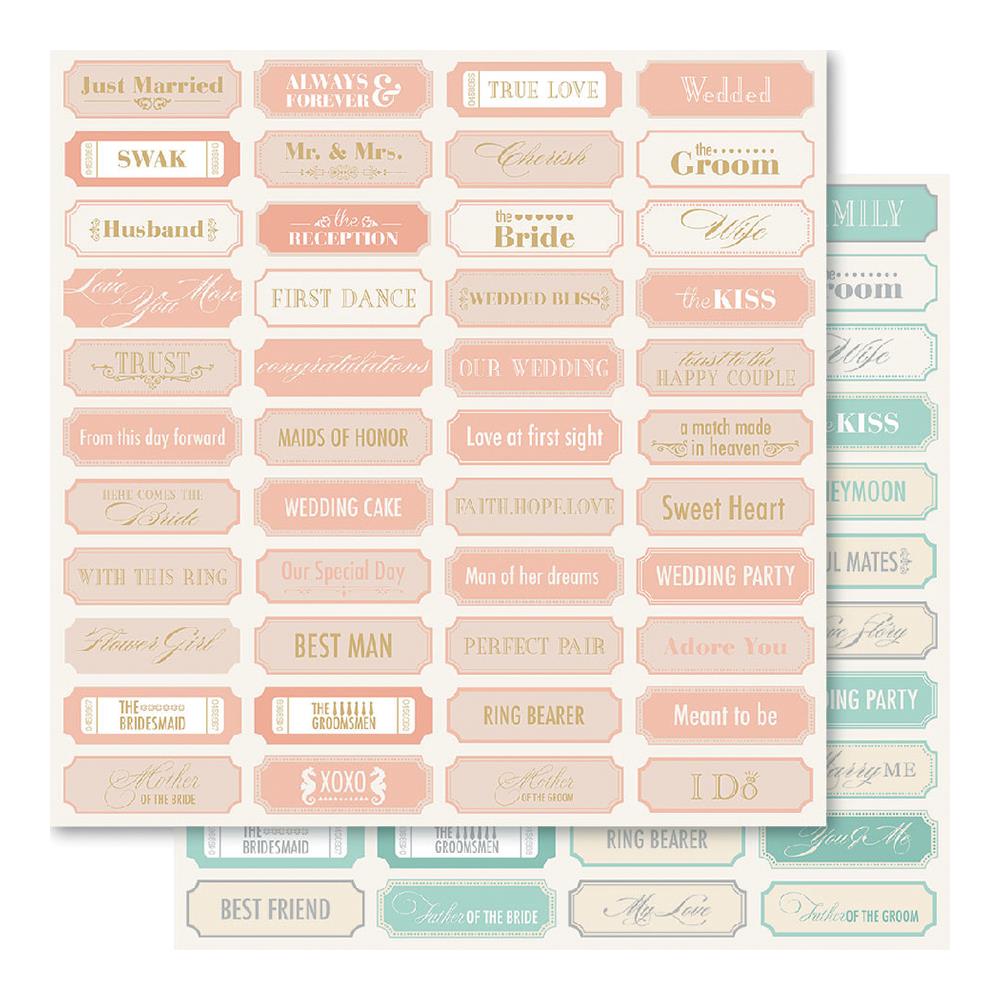 Bella! SHIMMER WEDDING 12X12 Scrapbook Paper