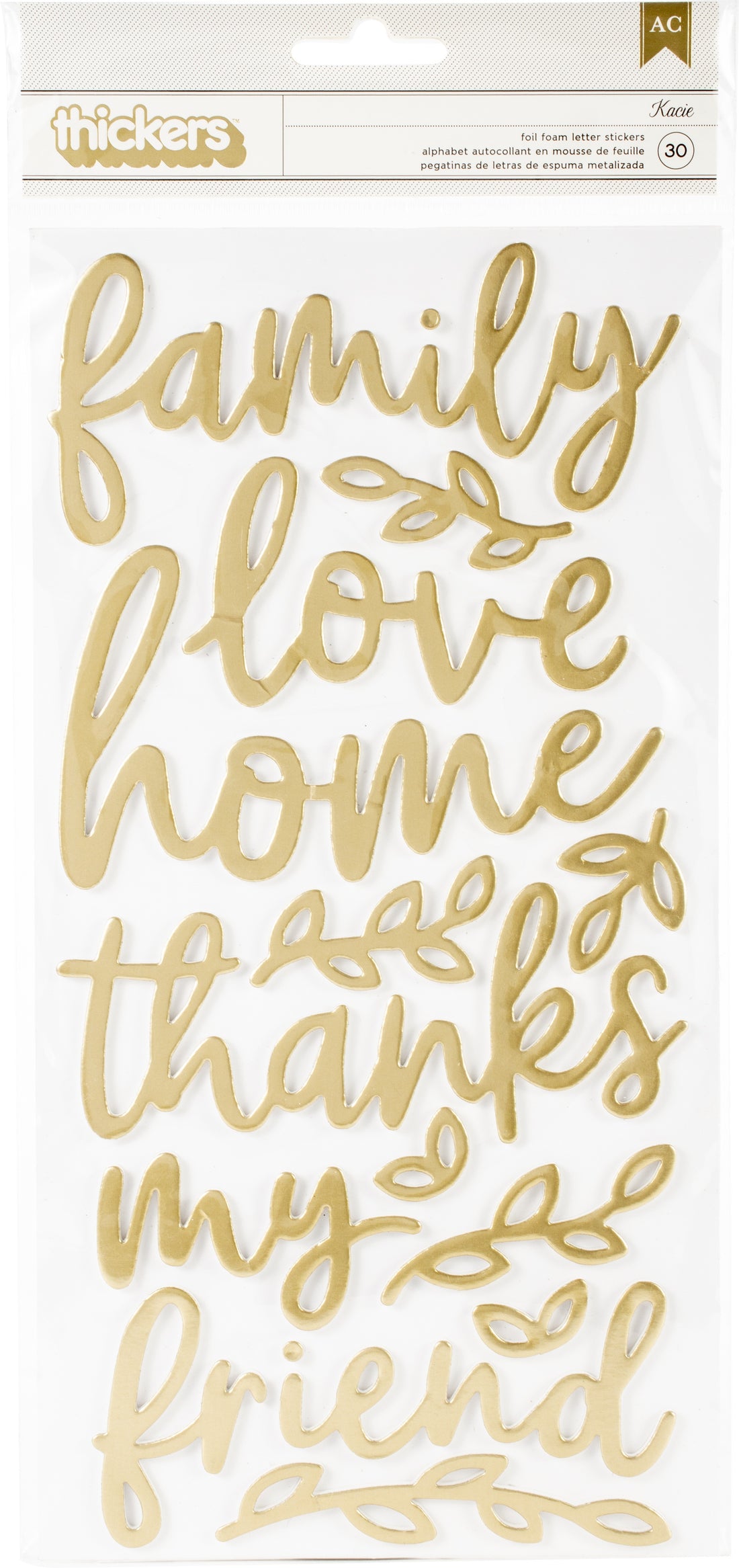 Thickers KACIE Along the Way Gold Foil Foam Phrase Stickers