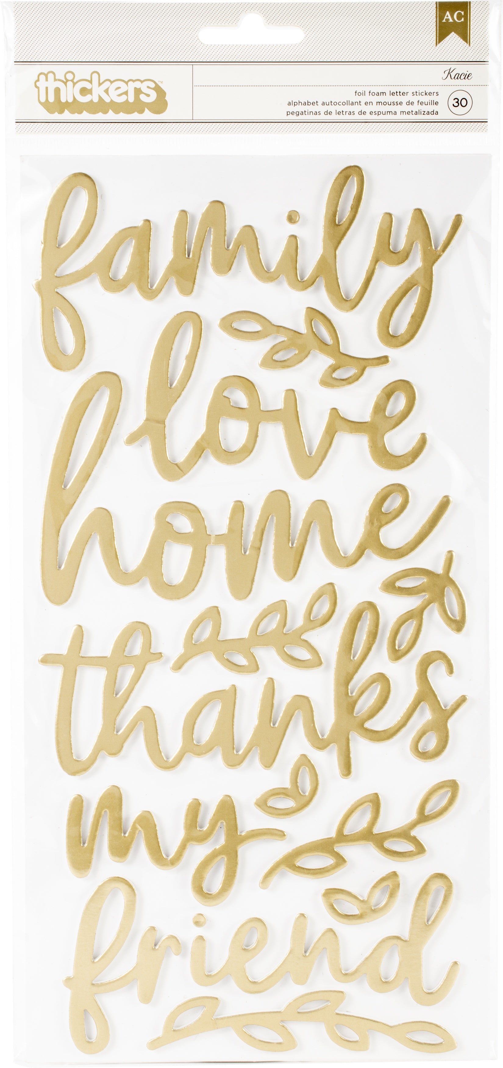 Thickers KACIE Along the Way Gold Foil Foam Phrase Stickers