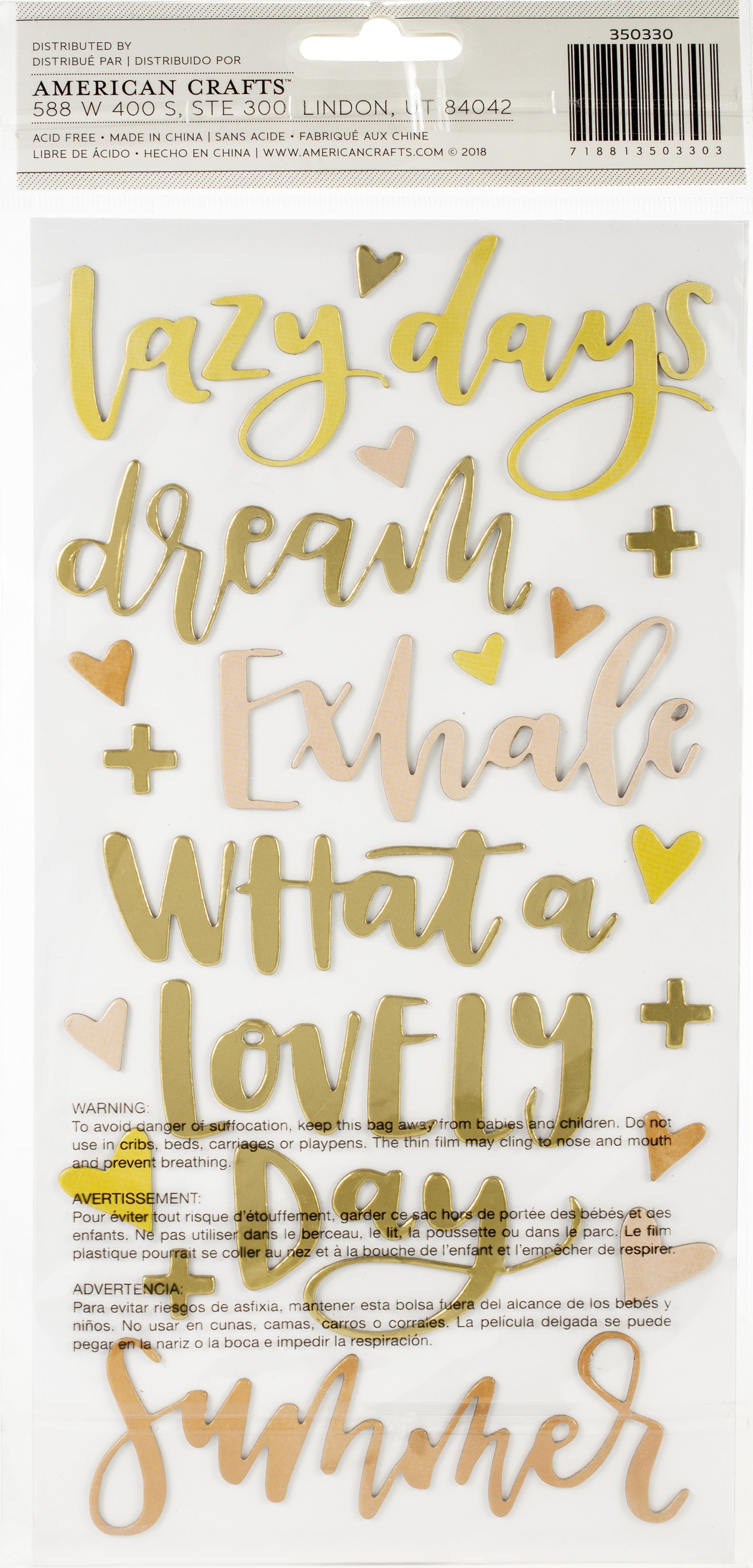 Thickers One Canoe Two GOLDENROD Chipboard Phrase Stickers