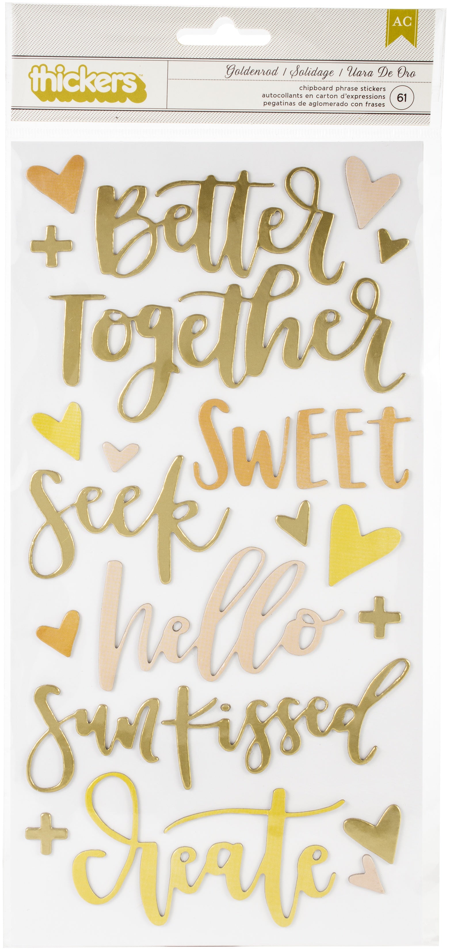 Thickers One Canoe Two GOLDENROD Chipboard Phrase Stickers