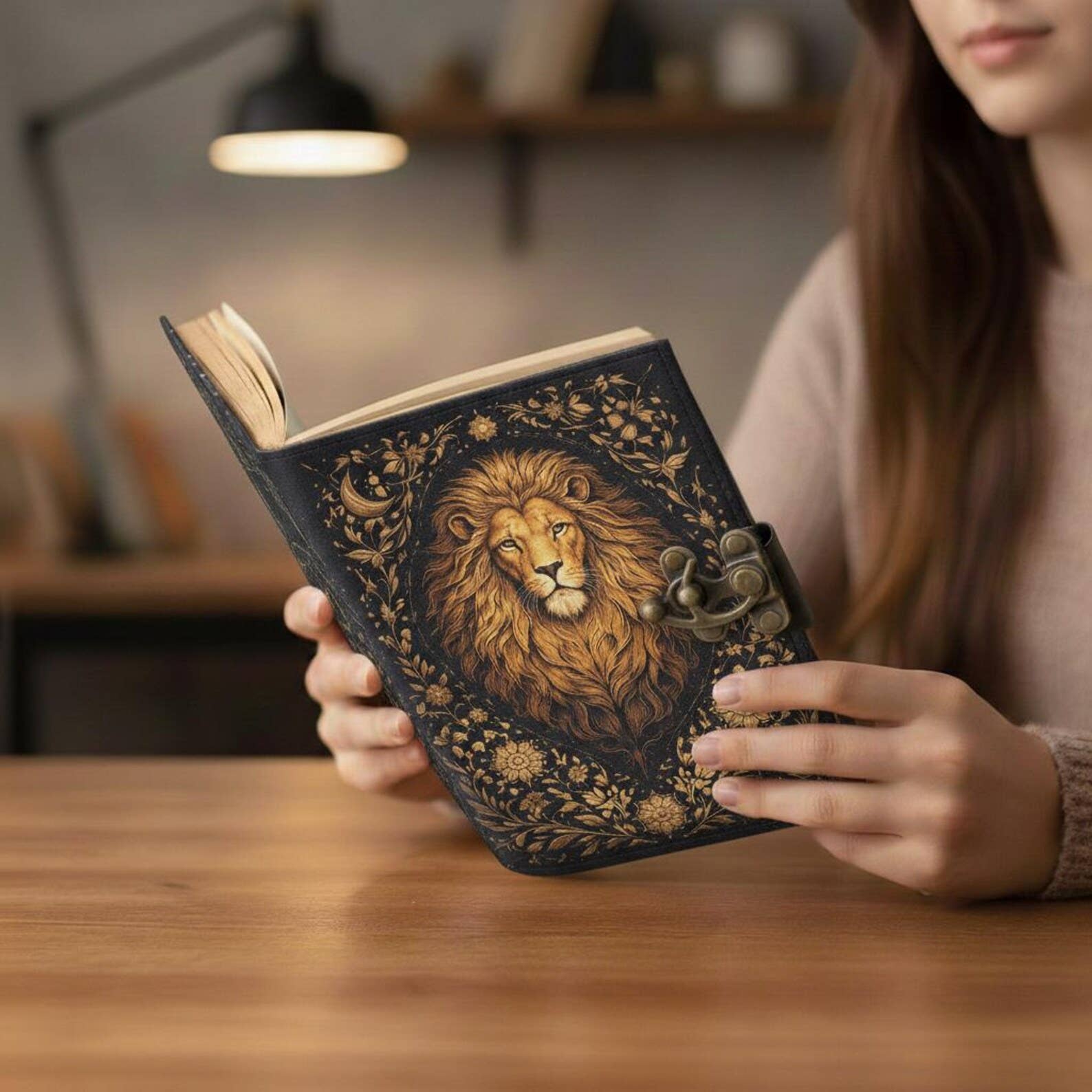 Soft Leather MAJESTIC LION Journal Handmade Vintage Blank A7