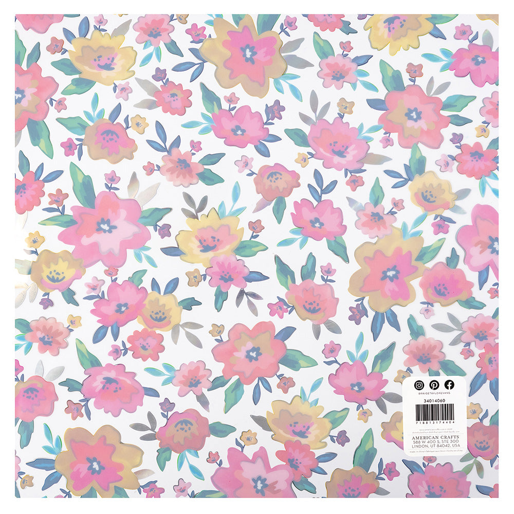 Paige Evans Blooming Wild SPECIALITY PAPER 12"X12" Foil On Printed Acetate
