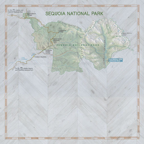 Scrapbook Customs NATIONAL PARK MAP AND WORDS 12"X12" Scrapbook Paper
