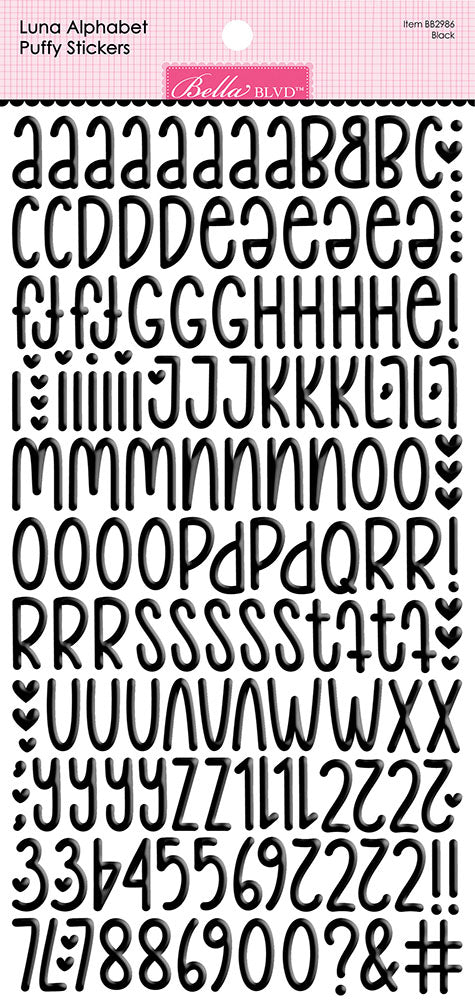 Bella Blvd LUNA ALPHABET Puffy Stickers Letters Numbers