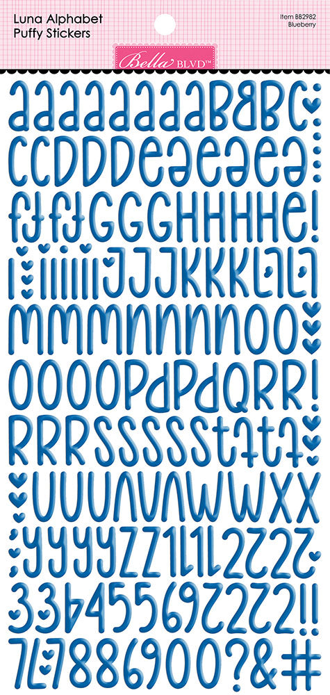 Bella Blvd LUNA ALPHABET Puffy Stickers Letters Numbers