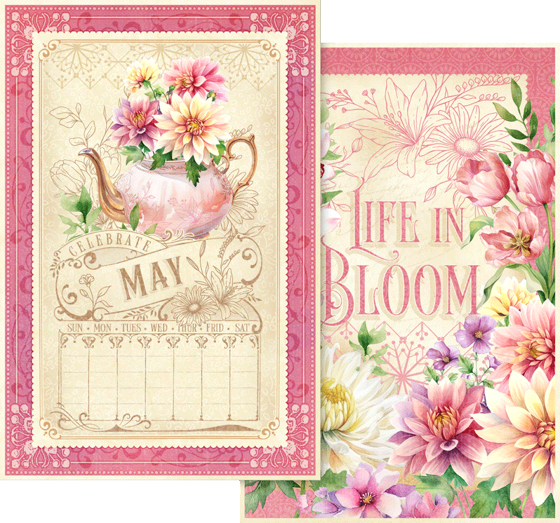 Graphic 45 SEASON TO CELEBRATE Calendar Ephemera Cards