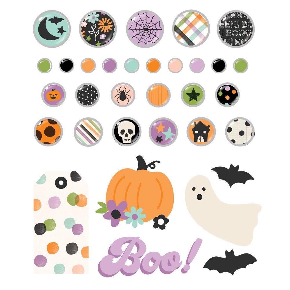 Simple Stories SPOOKY THINGS DECORATIVE BRADS Stickers