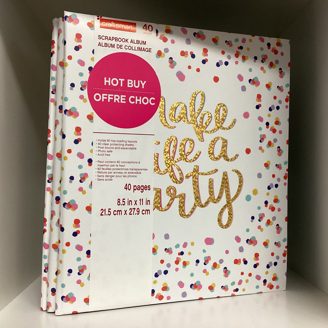 Postbound Album 8.5"X11” MAKE LIFE A PARTY Scrapbook Memory Album