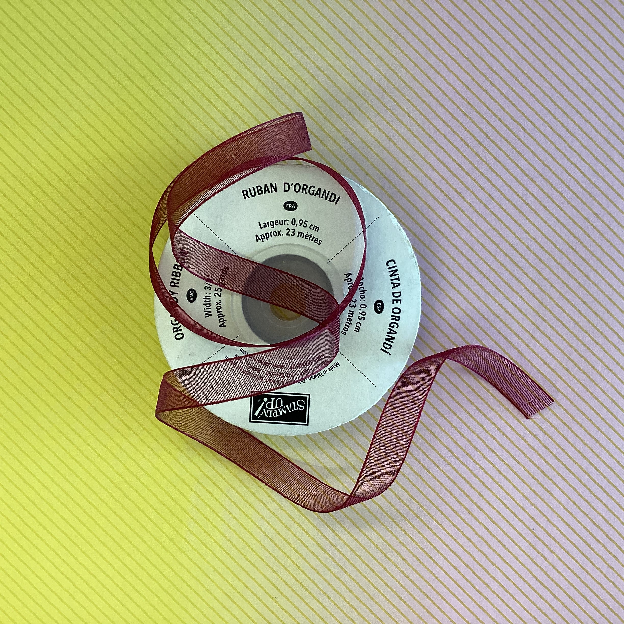 Stampin Up Ribbon 1 yard 3/8" wide ORGANDY