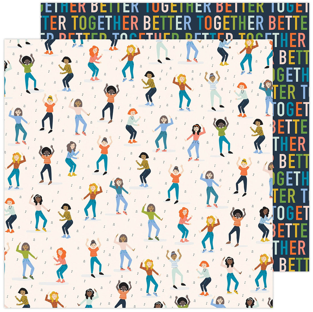 AC Jen Hadfield Reaching Out DANCE IT OUT 12"X12" Scrapbook Paper