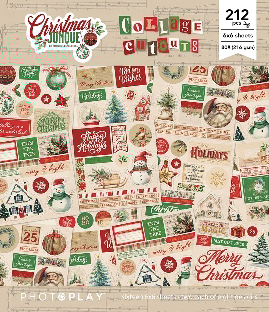 Photoplay CHRISTMAS JUNQUE Collage Cutouts 212pc