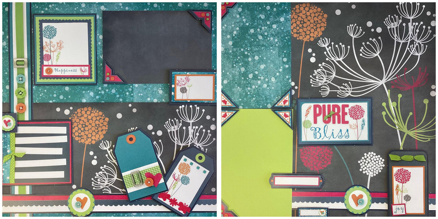 Storytellers Page Kit PURE BLISS (2) 12X12 Scrapbook Layouts