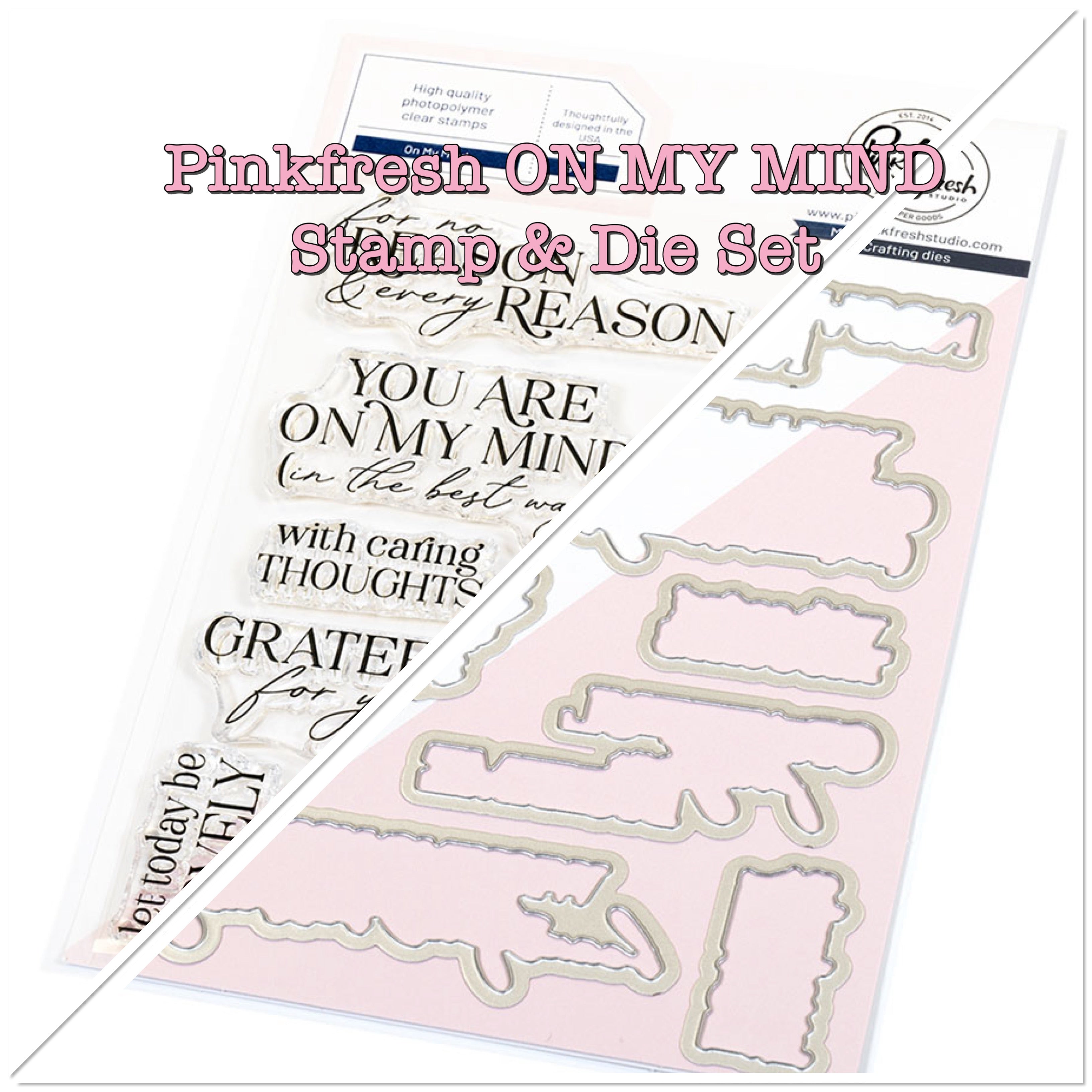 Pinkfresh Studio ON MY MIND Clear Stamp & Die Set 18pc