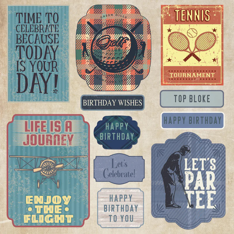 Crafters Companion MODERN MAN 8X8" Topper Pad 48 Sheets