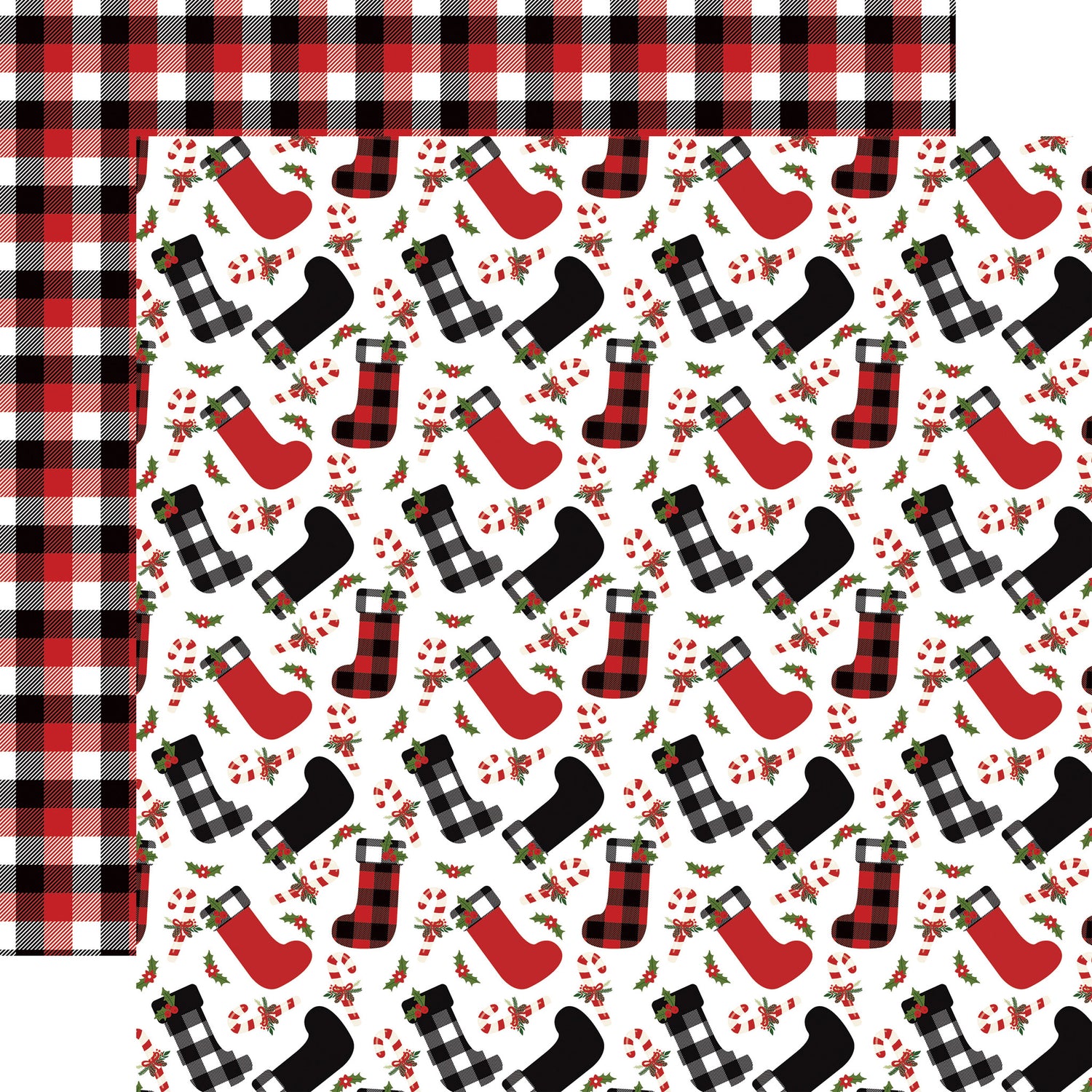 Echo Park LUMBERJACK CHRISTMAS Collection 12"X12" Scrapbook Paper