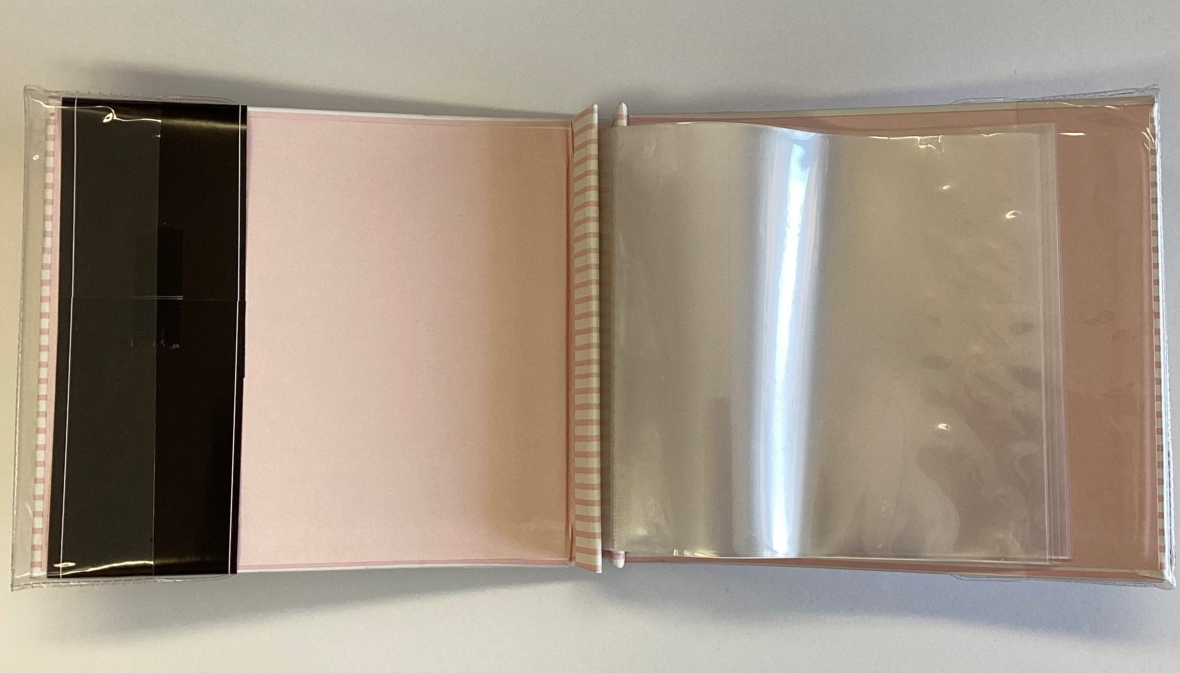 The Paper Studio PB PINK STRIPE ELEPHANT 6"X6" Post Bound Scrapbook Album