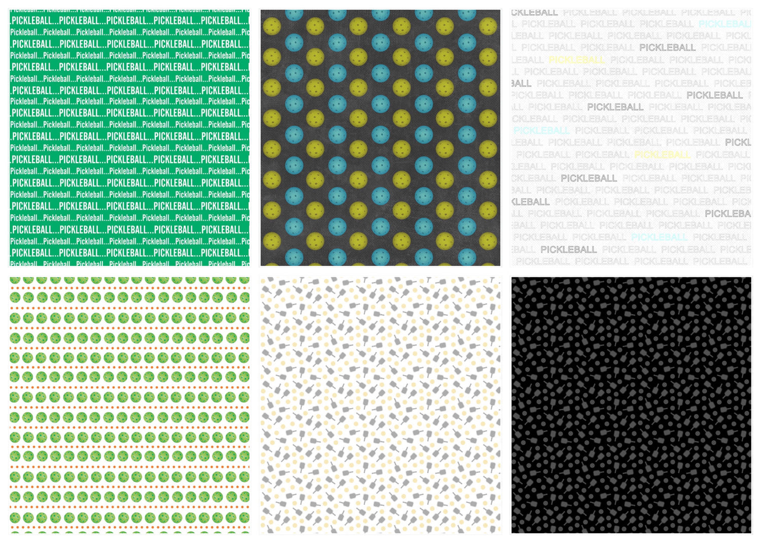 Scrapbook Customs PICKLEBALL 12”X12” Paper Pack 6pc