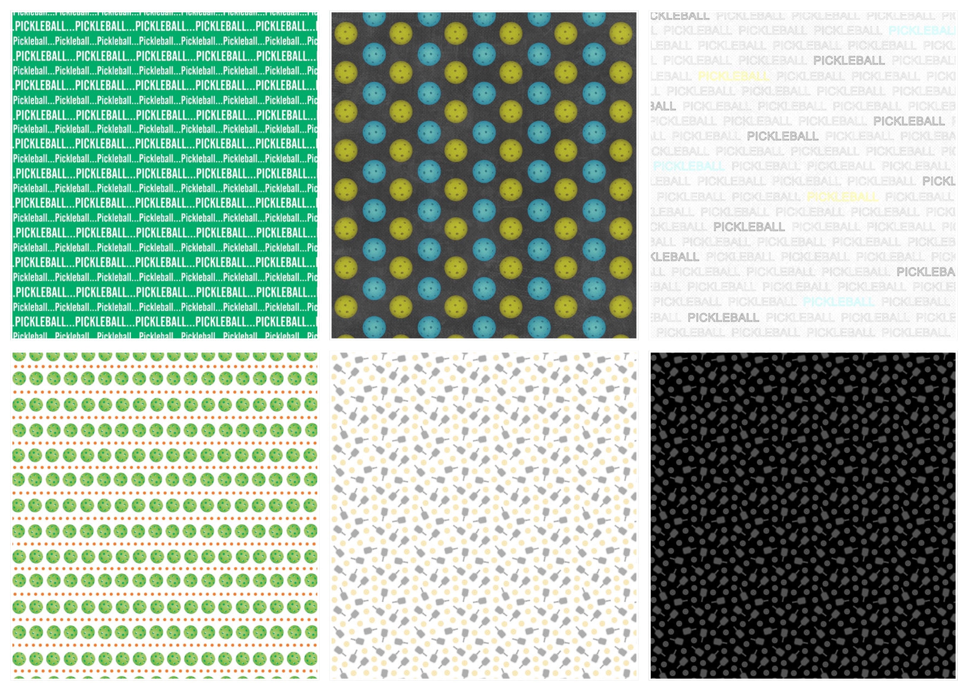 Scrapbook Customs PICKLEBALL 12”X12” Paper Pack 6pc