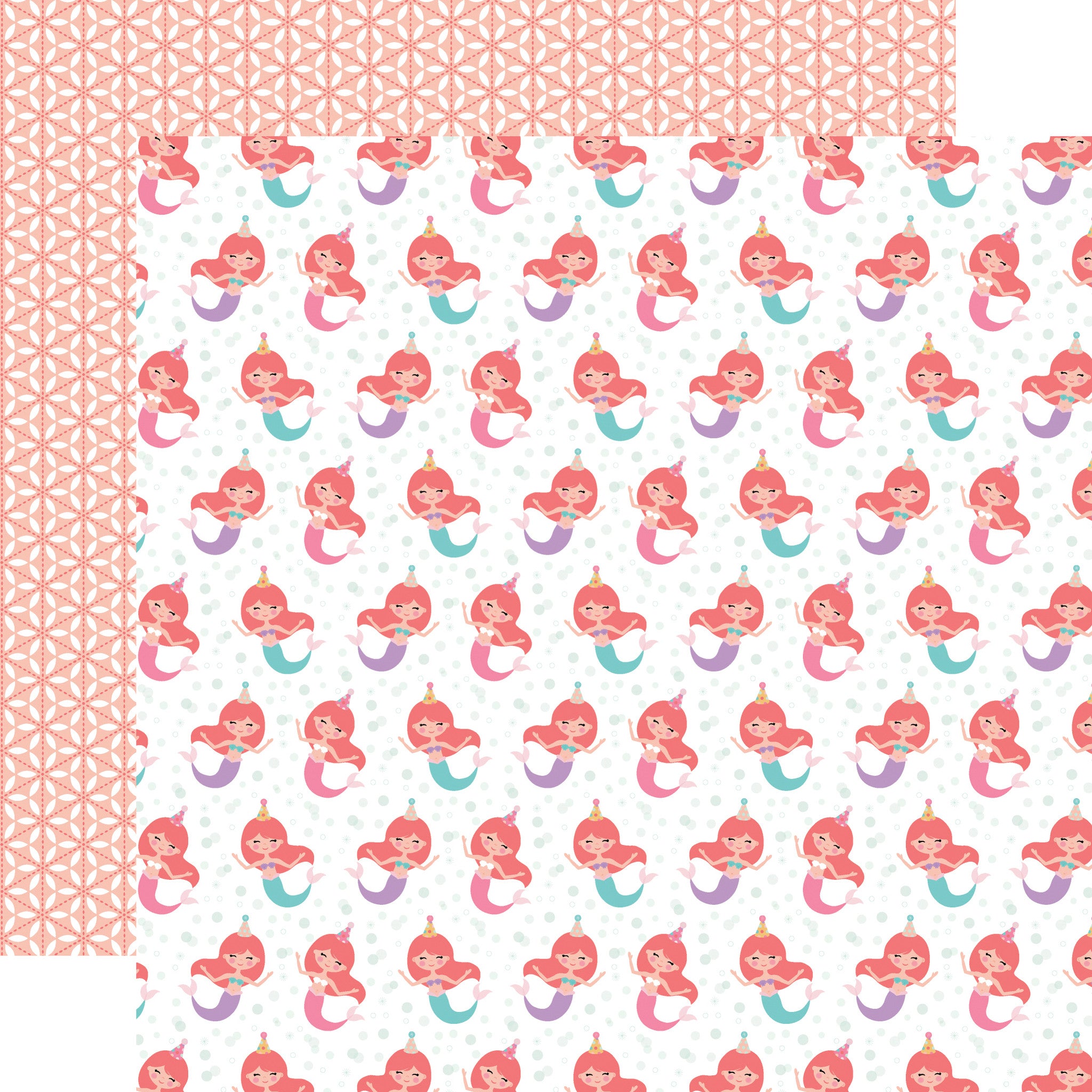 Echo Park It’s Your Birthday Girl MERMAID PARTY 12"X12" Scrapbook Paper